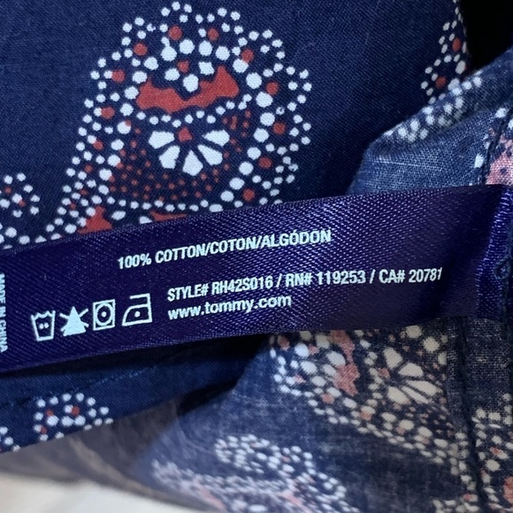 Tommy Hilfiger Sleepwear Paisley Long Sleeve Pajama Nightdress Size XL - Picture 6 of 6